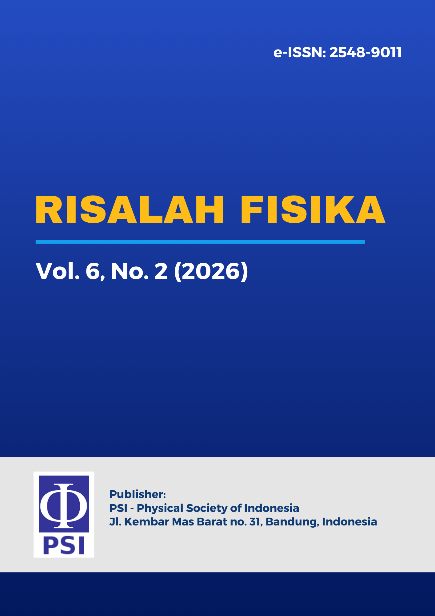 					View Vol. 6 No. 2 (2026): Risalah Fisika
				